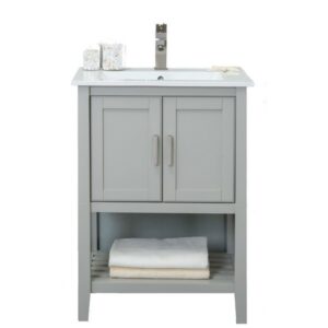 Legion Furniture WLF6023-RL 24 Inch KD White-Gray Vanity