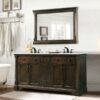 Legion Furniture WLF6036-60 61 Inch Antique Coffee Vanity with Carrara White Top and Matching Backsplash, No Faucet