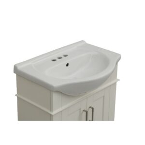 Legion Furniture WLF6042 24 Inch Freestanding Single Sink Bathroom Vanity with Porcelain Top