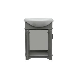 Legion Furniture WLF6042 24 Inch Freestanding Single Sink Bathroom Vanity with Porcelain Top