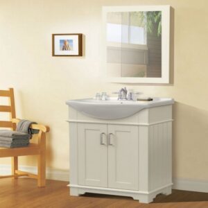 Legion Furniture WLF6042 24 Inch Freestanding Single Sink Bathroom Vanity with Porcelain Top