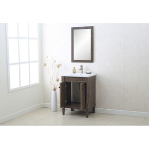 Legion Furniture WLF7021-24 24 Inch Weathered Gray Vanity, No Faucet