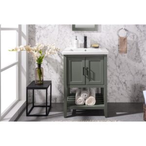 Legion Furniture WLF9024-PG 24 Inch Kd Pewter Green Sink Vanity