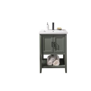 Legion Furniture WLF9024-PG 24 Inch Kd Pewter Green Sink Vanity