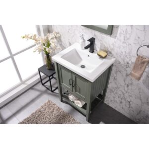 Legion Furniture WLF9024-PG 24 Inch Kd Pewter Green Sink Vanity