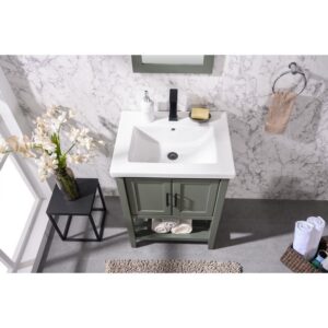 Legion Furniture WLF9024-PG 24 Inch Kd Pewter Green Sink Vanity