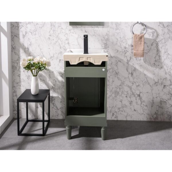 Legion Furniture WLF9218-PG 18 Inch Pewter Green Sink Vanity