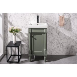 Legion Furniture WLF9218-PG 18 Inch Pewter Green Sink Vanity