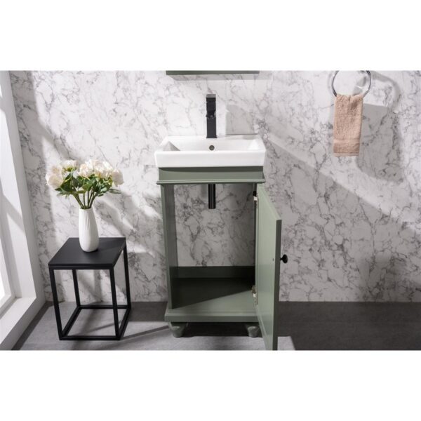 Legion Furniture WLF9218-PG 18 Inch Pewter Green Sink Vanity