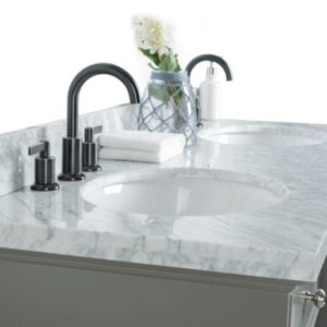 Legion Furniture WS2260-G 60 Inch Solid Wood Vanity in Gray with Mirror and Faucet