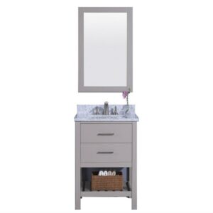 Legion Furniture WT7124-G 25 Inch Vanity Set with Mirror in Warm Gray, No Faucet