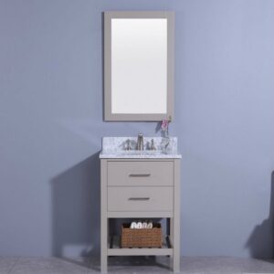 Legion Furniture WT7124-G 25 Inch Vanity Set with Mirror in Warm Gray, No Faucet