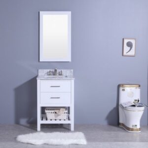 Legion Furniture WT7124-W 25 Inch Vanity Set with Mirror in White, No Faucet