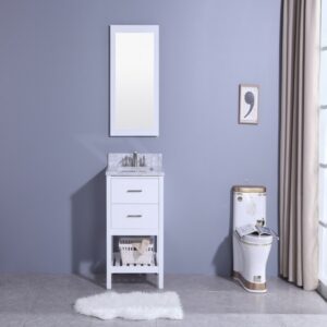 Legion Furniture WT7124-W 25 Inch Vanity Set with Mirror in White, No Faucet