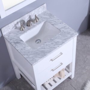 Legion Furniture WT7124-W 25 Inch Vanity Set with Mirror in White, No Faucet