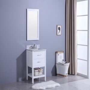 Legion Furniture WT7124-W 25 Inch Vanity Set with Mirror in White, No Faucet