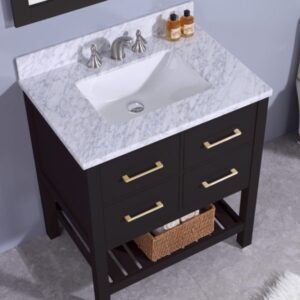 Legion Furniture WT7130-E 31 Inch Vanity Set with Mirror in Espresso, No Faucet