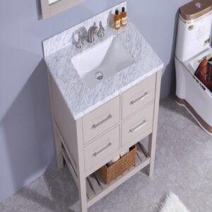 Legion Furniture WT7130-G 31 Inch Vanity Set with Mirror in Warm Gray, No Faucet