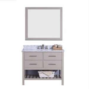 Legion Furniture WT7136-G 37 Inch Vanity Set with Mirror in Warm Gray, No Faucet