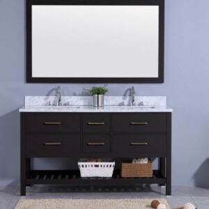 Legion Furniture WT7160-E 61 Inch Vanity Set with Mirror in Espresso, No Faucet