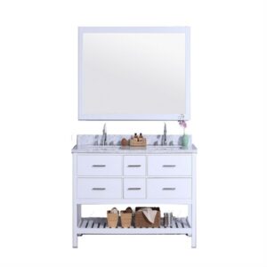 Legion Furniture WT7160-W 61 Inch Vanity Set with Mirror in White, No Faucet