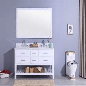 Legion Furniture WT7160-W 61 Inch Vanity Set with Mirror in White, No Faucet