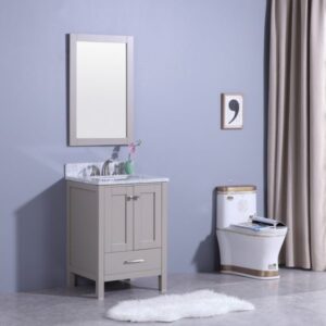 Legion Furniture WT7224-G 25 Inch Vanity Set with Mirror in Warm Gray, No Faucet