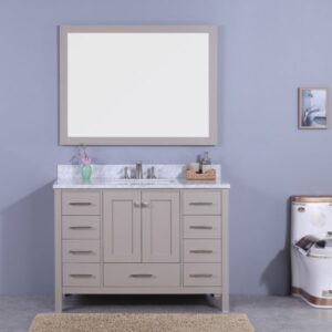 Legion Furniture WT7248-G 49 Inch Vanity Set with Mirror in Warm Gray, No Faucet