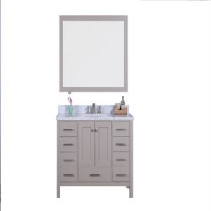 Legion Furniture WT7248-G 49 Inch Vanity Set with Mirror in Warm Gray, No Faucet