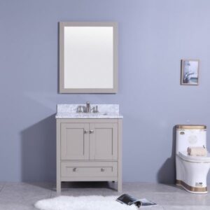 Legion Furniture WT7330-G 31 Inch Vanity Set with Mirror in Warm Gray, No Faucet