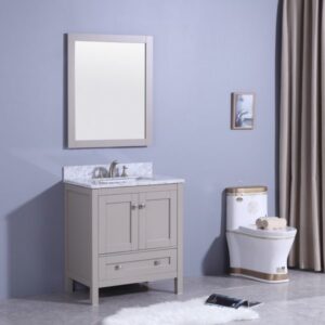 Legion Furniture WT7330-G 31 Inch Vanity Set with Mirror in Warm Gray, No Faucet