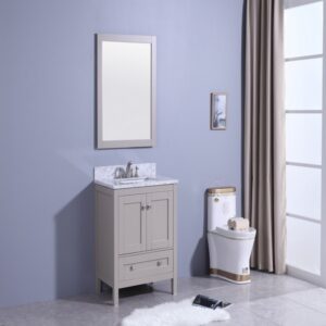 Legion Furniture WT7330-G 31 Inch Vanity Set with Mirror in Warm Gray, No Faucet