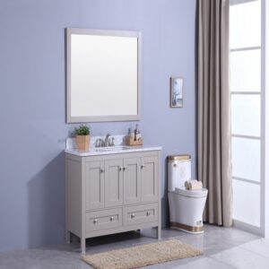 Legion Furniture WT7348-G 49 Inch Vanity Set with Mirror in Warm Gray, No Faucet