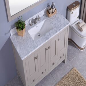 Legion Furniture WT7348-G 49 Inch Vanity Set with Mirror in Warm Gray, No Faucet