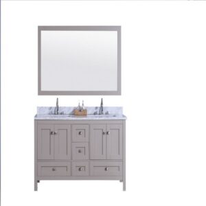 Legion Furniture WT7360-G 61 Inch Vanity Set with Mirror in Warm Gray, No Faucet