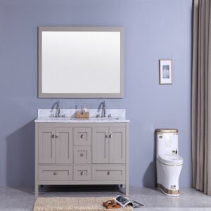 Legion Furniture WT7360-G 61 Inch Vanity Set with Mirror in Warm Gray, No Faucet