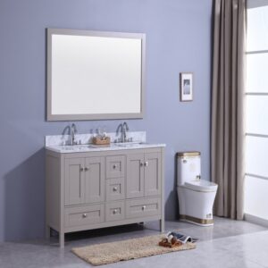 Legion Furniture WT7360-G 61 Inch Vanity Set with Mirror in Warm Gray, No Faucet