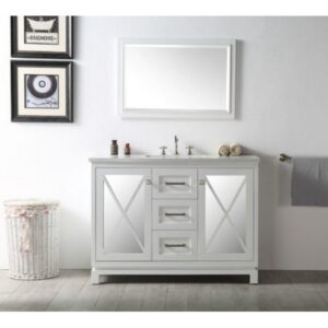 Legion Furniture WT7360-G 61 Inch Vanity Set with Mirror in Warm Gray, No Faucet