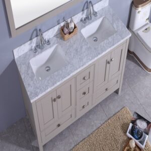 Legion Furniture WT7360-G 61 Inch Vanity Set with Mirror in Warm Gray, No Faucet