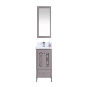 Legion Furniture WT7424-GW 24 Inch Vanity Set with Mirror in Gray, No Faucet