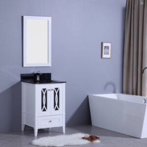 Legion Furniture WT7424-WB 24 Inch Vanity Set with Mirror in White, No Faucet