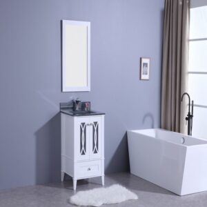 Legion Furniture WT7424-WT 24 Inch Vanity Set with Mirror in White, No Faucet