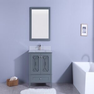 Legion Furniture WT7430-GG 30 Inch Vanity Set with Mirror in Gray, No Faucet