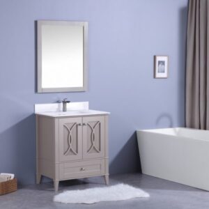 Legion Furniture WT7430-GW 30 Inch Vanity Set with Mirror in Gray, No Faucet