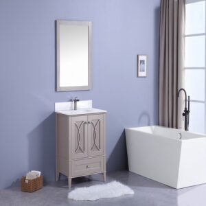 Legion Furniture WT7430-GW 30 Inch Vanity Set with Mirror in Gray, No Faucet