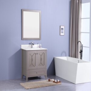 Legion Furniture WT7436-GW 36 Inch Vanity Set with Mirror in Gray, No Faucet