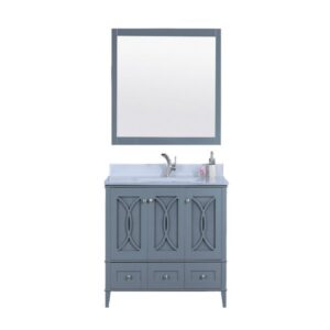 Legion Furniture WT7448-GG 48 Inch Vanity Set with Mirror in Gray, No Faucet