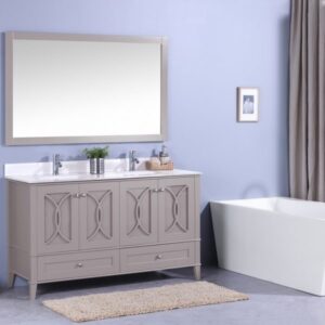 Legion Furniture WT7460-GW 60 Inch Vanity Set with Mirror in Gray, No Faucet