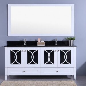 Legion Furniture WT7460-WB 60 Inch Vanity Set with Mirror in White, No Faucet