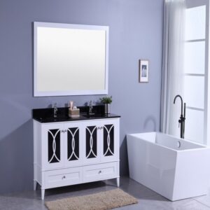 Legion Furniture WT7460-WB 60 Inch Vanity Set with Mirror in White, No Faucet